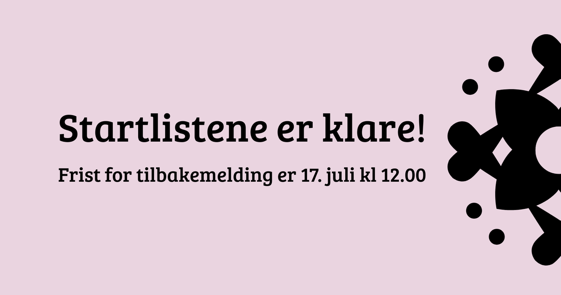 startlistene er klare