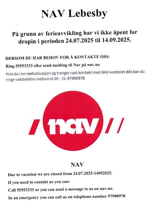 Plakat fra Nav om dropin