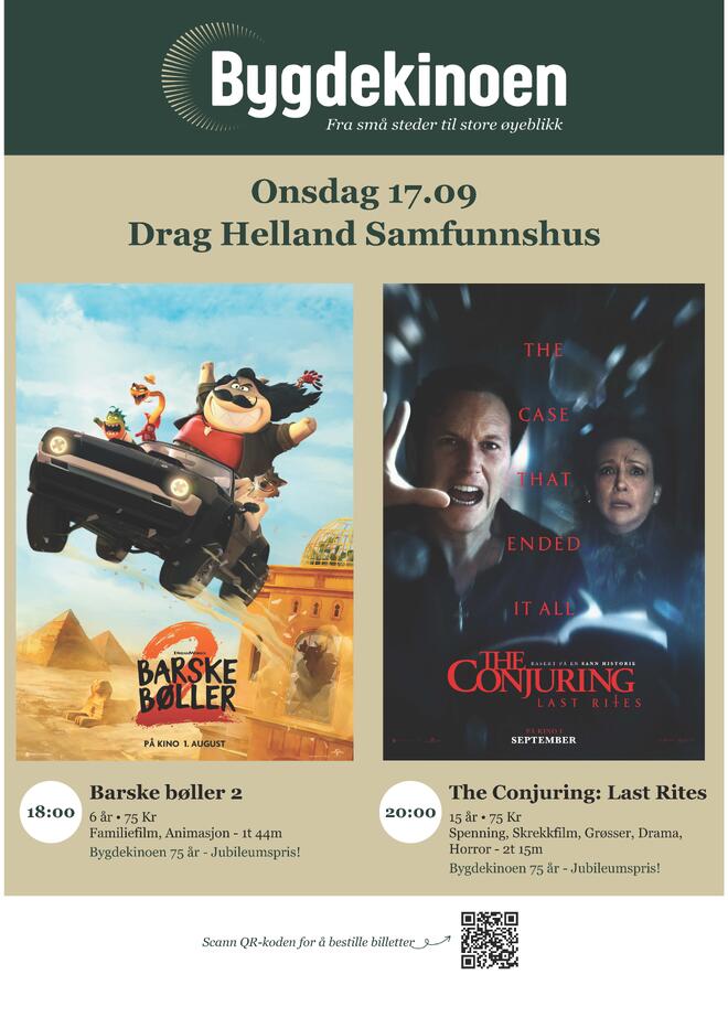 Plakat Bygdekino Drag sept 2025