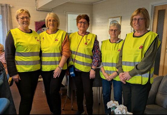Ann-Eilin Hansen, Kirsten Antonsen, Berit Dybvik, Lise Kordal, Vanja Elvenes. Foto: Per Jan Pedersen Lederne av beredskapsgruppa i Tjeldsund