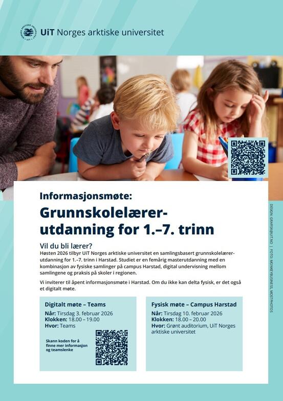 Plakat informasjonsmøte grunnskolelærerutdanning