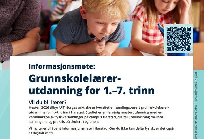 Plakat informasjonsmøte grunnskolelærerutdanning