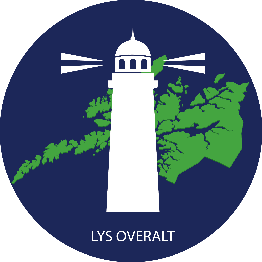 Logo med tegning av fyrlykt