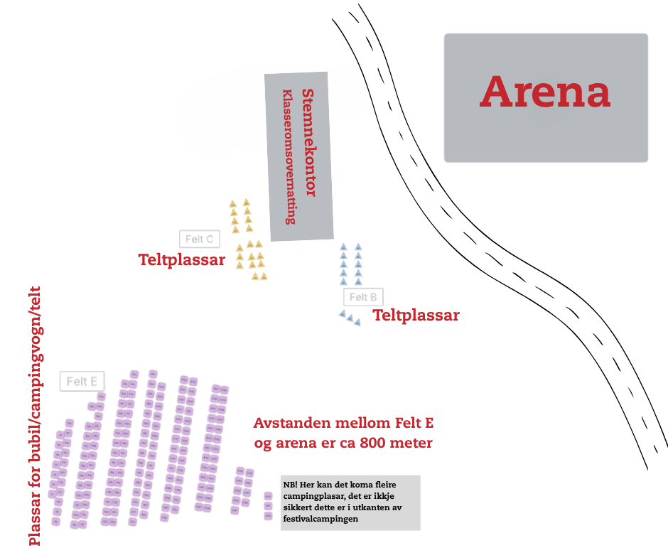 illustrasjonskart over landsfestivalen 