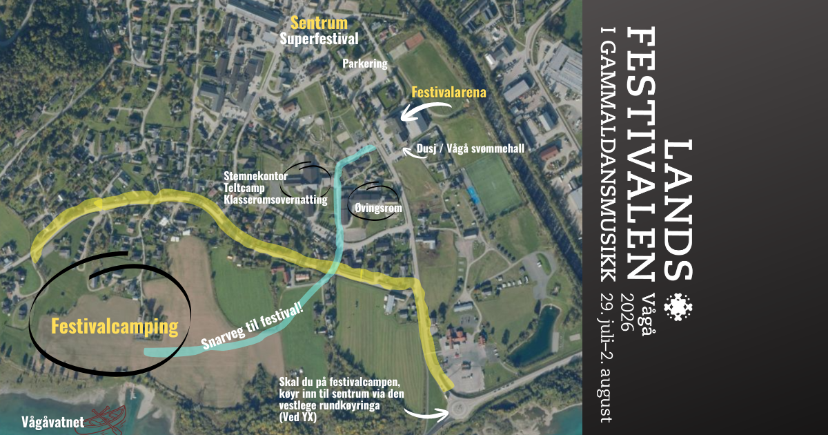 Kjøre til festivalcampingen